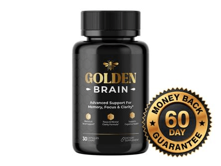 Golden Brain memory and focus supplement bottle